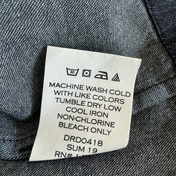 Draper James Chambray Ruffled Dark Denim 100% Cotton Shift Dress Size 10 - Picture 8 of 10